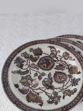 Vintage Ridgway Jacobean Ironstone Dinner Plates - Set of 3